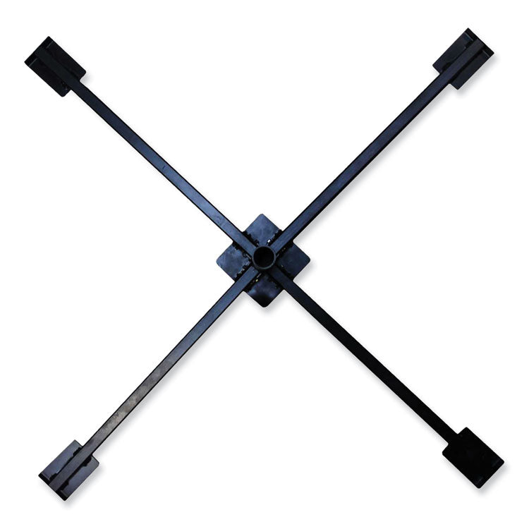 Shax 6190 Umbrella Stand, X-Shaped Base, 1.65" x 9.5" Stem, Set Screw Clamp, Black