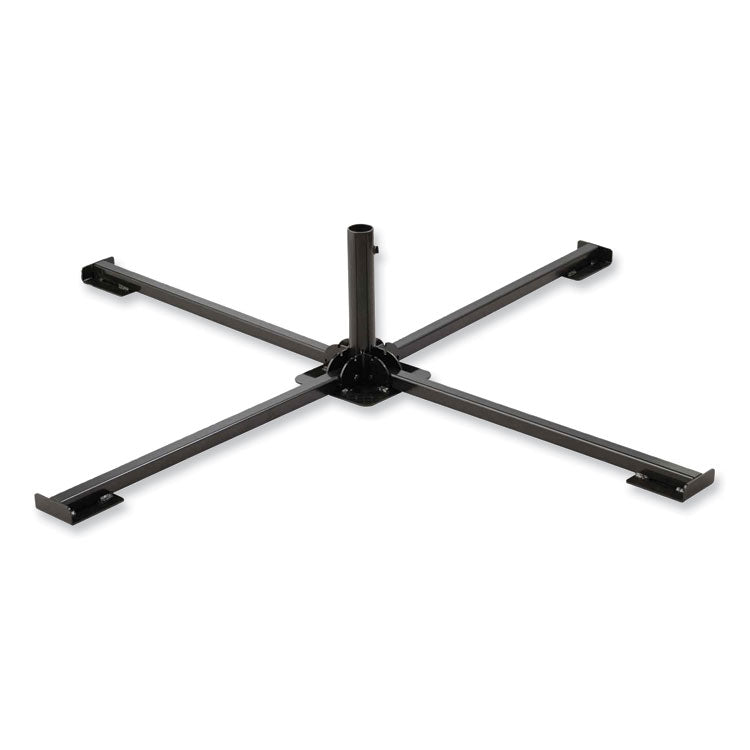 Shax 6190 Umbrella Stand, X-Shaped Base, 1.65" x 9.5" Stem, Set Screw Clamp, Black