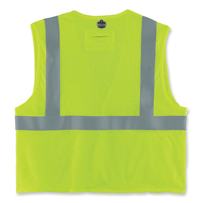 GloWear 8263FRHL Class 2 FR Safety Economy Hook and Loop Vest, Modacrylic Mesh/Cotton, Small/Medium, Lime