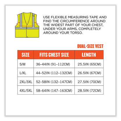 GloWear 8263FRHL Class 2 FR Safety Economy Hook and Loop Vest, Modacrylic Mesh/Cotton, Large/X-Large, Lime