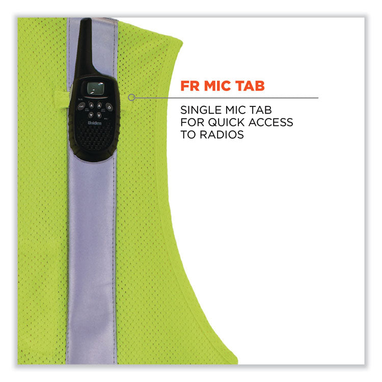 GloWear 8263FRHL Class 2 FR Safety Economy Hook and Loop Vest, Modacrylic Mesh/Cotton, 2X-Large/3X-Large, Lime