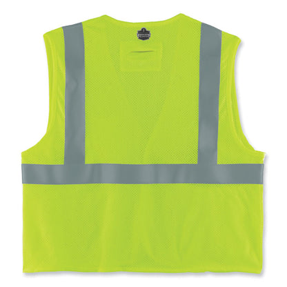 GloWear 8263FRHL Class 2 FR Safety Economy Hook and Loop Vest, Modacrylic Mesh/Cotton, 4X-Large/5X-Large, Lime