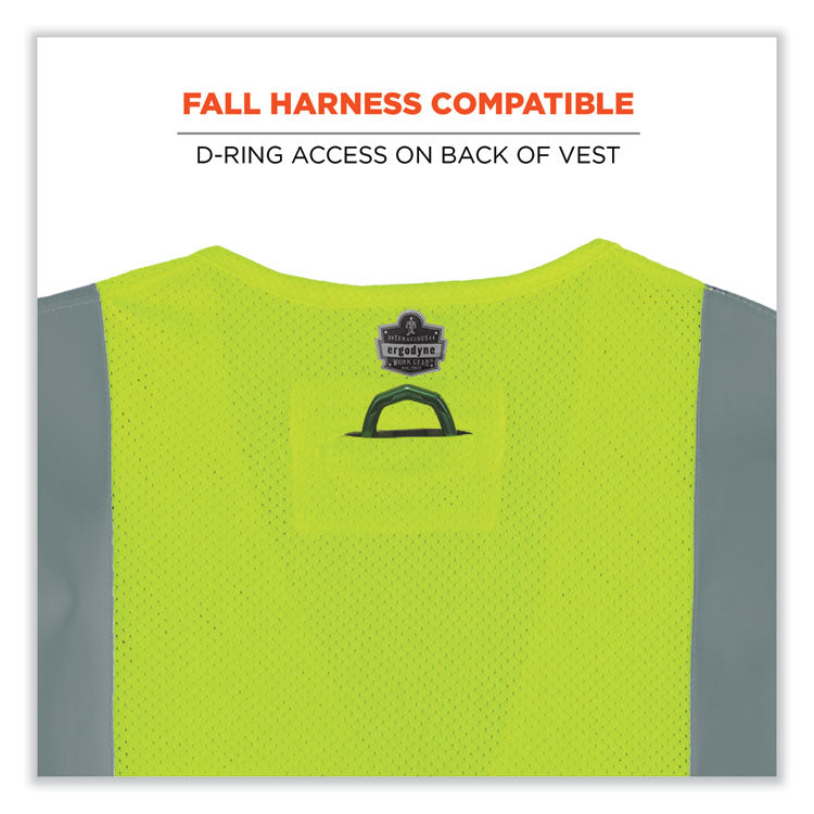 GloWear 8263FRHL Class 2 FR Safety Economy Hook and Loop Vest, Modacrylic Mesh/Cotton, 4X-Large/5X-Large, Lime