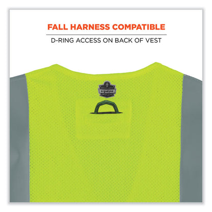 GloWear 8263FRHL Class 2 FR Safety Economy Hook and Loop Vest, Modacrylic Mesh/Cotton, 4X-Large/5X-Large, Lime