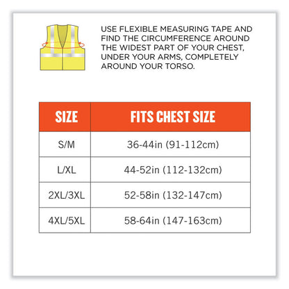 GloWear 8356FRHL Class 3 FR Hook and Loop Safety Vest with Sleeves, Modacrylic, Small/Medium, Lime