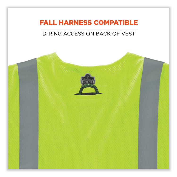 GloWear 8356FRHL Class 3 FR Hook and Loop Safety Vest with Sleeves, Modacrylic, Large/X-Large, Lime