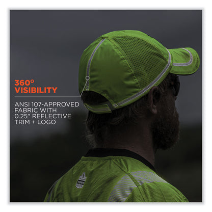 GloWear 8930 Hi-Vis Baseball Cap, Polyester, One Size Fits Most, Lime
