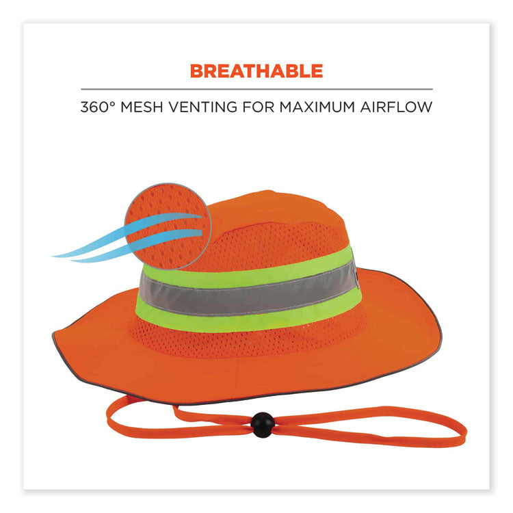 GloWear 8935 Hi-Vis Ranger Sun Hat, Polyester, Large/X-Large, Orange