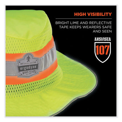 GloWear 8935 Hi-Vis Ranger Sun Hat, Polyester, Small/Medium, Lime