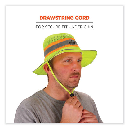 GloWear 8935 Hi-Vis Ranger Sun Hat, Polyester, 2X-Large/3X-Large, Lime