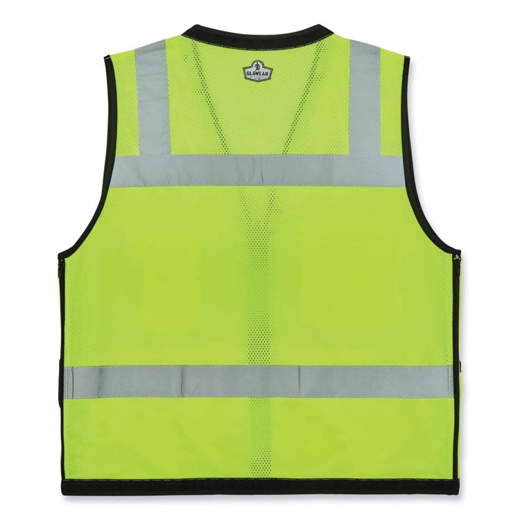 GloWear 8253HDZ Class 2 Heavy-Duty Mesh Surveyors Vest, Polyester, Small/Medium, Lime