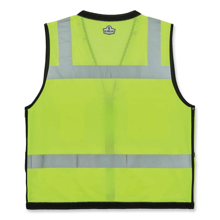 GloWear 8253HDZ Class 2 Heavy-Duty Mesh Surveyors Vest, Polyester, 2X-Large/3X-Large, Lime