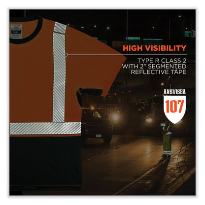 GloWear 8283BK Class 2 Lightweight Performance Hi-Vis T-Shirt, Large, Orange