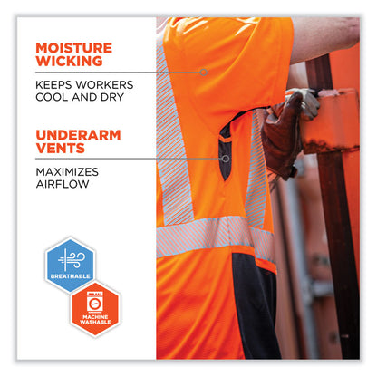 GloWear 8283BK Class 2 Lightweight Performance Hi-Vis T-Shirt, Large, Orange
