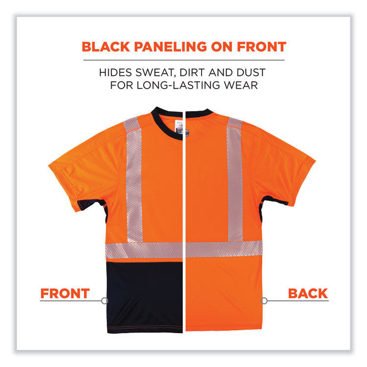 GloWear 8283BK Class 2 Lightweight Performance Hi-Vis T-Shirt, Large, Orange