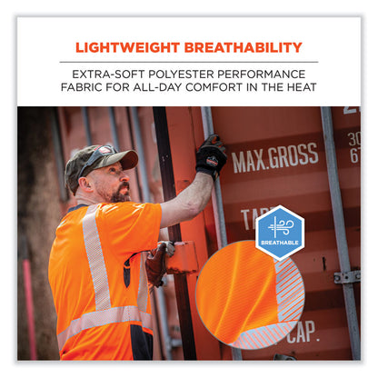GloWear 8283BK Class 2 Lightweight Performance Hi-Vis T-Shirt, X-Large, Orange