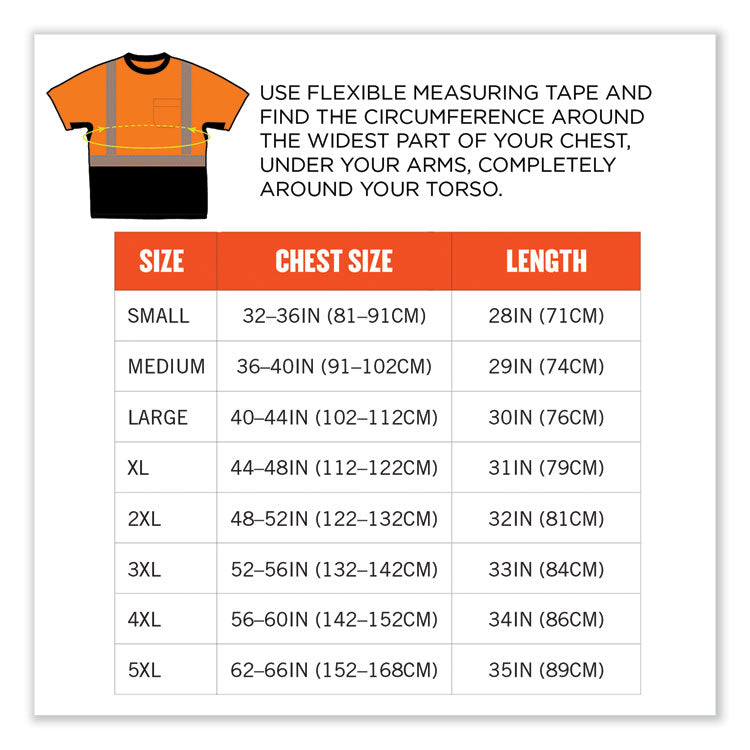 GloWear 8283BK Class 2 Lightweight Performance Hi-Vis T-Shirt, X-Large, Orange
