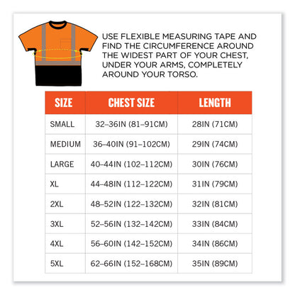 GloWear 8283BK Class 2 Lightweight Performance Hi-Vis T-Shirt, 2X-Large, Orange