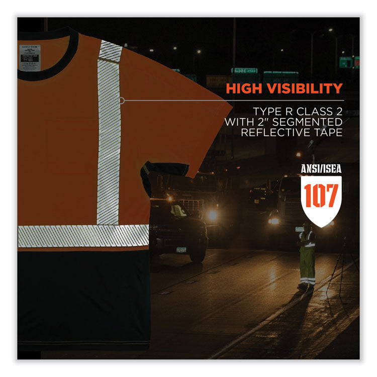GloWear 8283BK Class 2 Lightweight Performance Hi-Vis T-Shirt, 5X-Large, Orange
