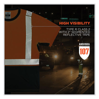GloWear 8283BK Class 2 Lightweight Performance Hi-Vis T-Shirt, 5X-Large, Orange