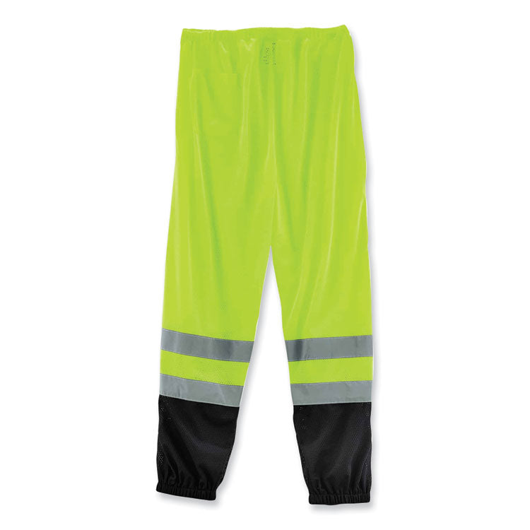 GloWear 8910BK Class E Hi-Vis Pants with Black Bottom, Polyester, Large/X-Large, Lime