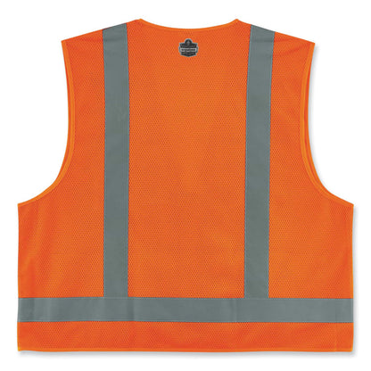 GloWear 8249Z Class 2 Economy Surveyors Zipper Vest, Polyester, 2X-Large/3X-Large, Orange