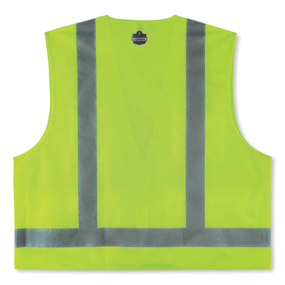 GloWear 8249Z Class 2 Economy Surveyors Zipper Vest, Polyester, Large/X-Large, Lime