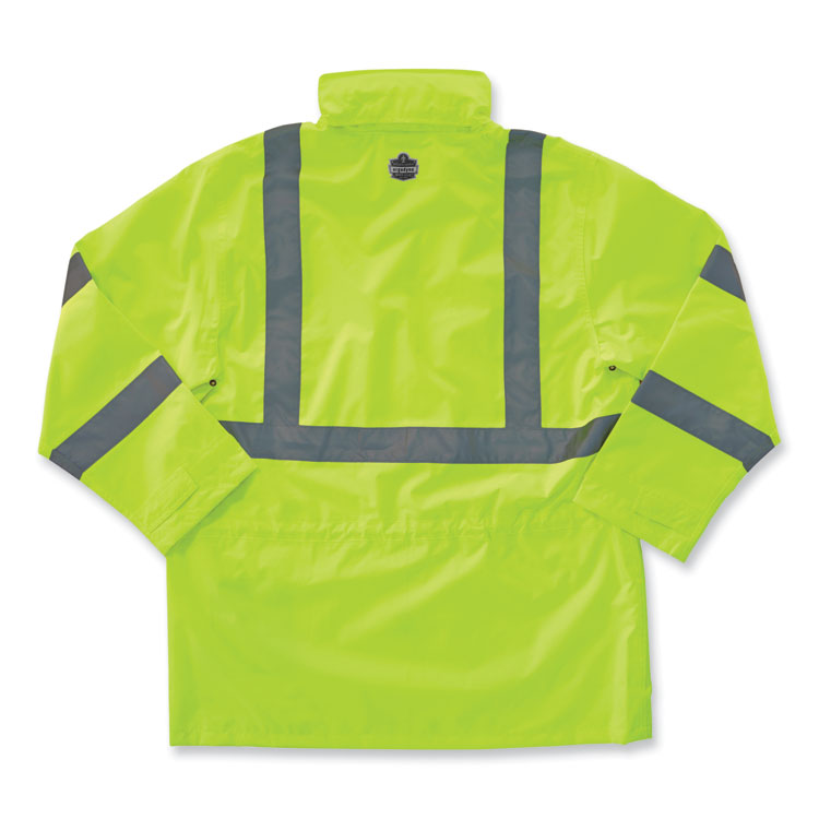 GloWear 8365 Class 3 Hi-Vis Rain Jacket, Polyester, Medium, Lime