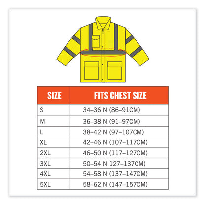 GloWear 8366 Class 3 Lightweight Hi-Vis Rain Jacket, Polyester, Medium, Lime