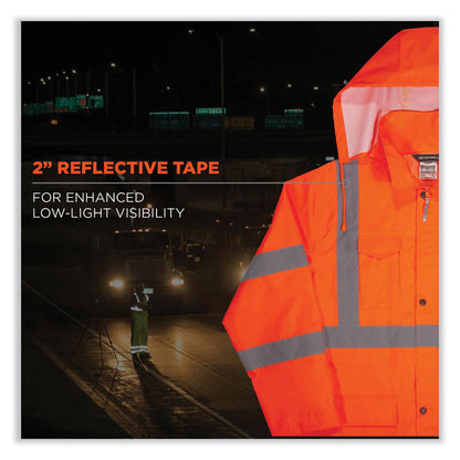 GloWear 8366 Class 3 Lightweight Hi-Vis Rain Jacket, Polyester, X-Large, Orange