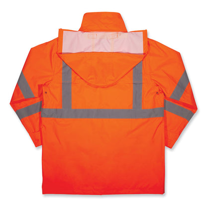 GloWear 8366 Class 3 Lightweight Hi-Vis Rain Jacket, Polyester, 2X-Large, Orange
