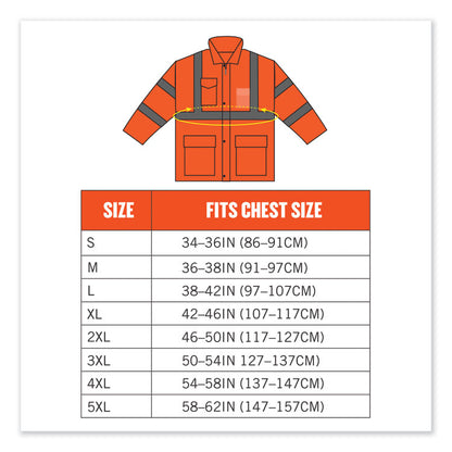 GloWear 8366 Class 3 Lightweight Hi-Vis Rain Jacket, Polyester, 2X-Large, Orange