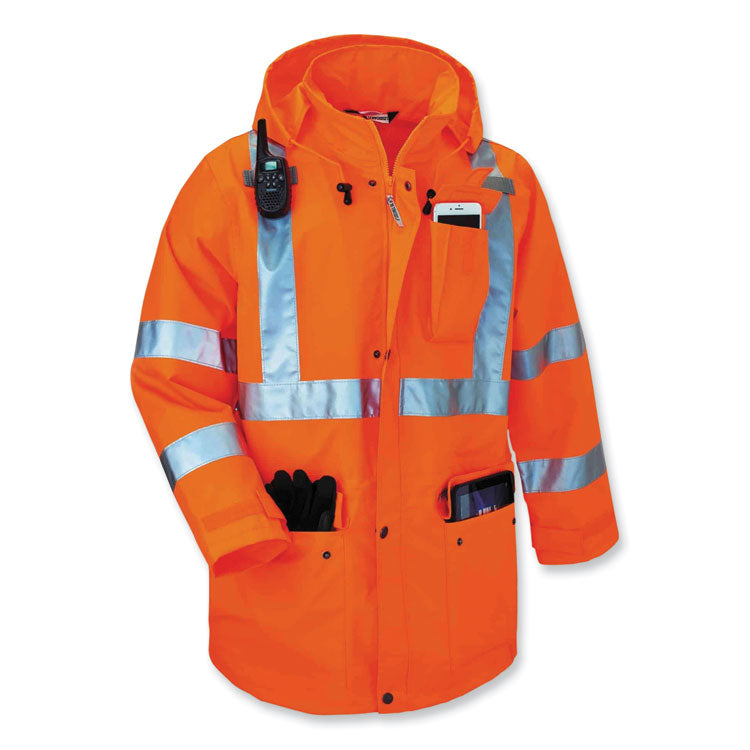 GloWear 8385 Class 3 Hi-Vis 4-in-1 Jacket, X-Large, Orange