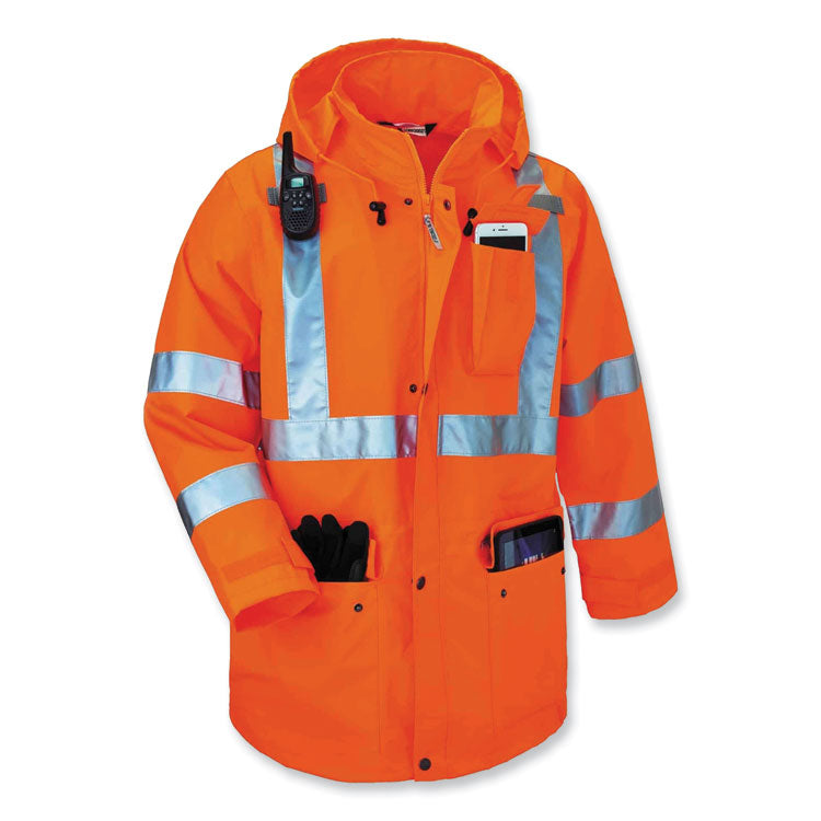 GloWear 8385 Class 3 Hi-Vis 4-in-1 Jacket, 5X-Large, Orange