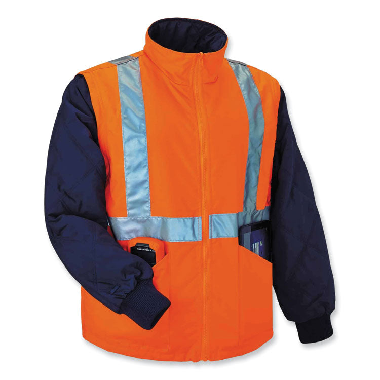 GloWear 8385 Class 3 Hi-Vis 4-in-1 Jacket, 5X-Large, Orange