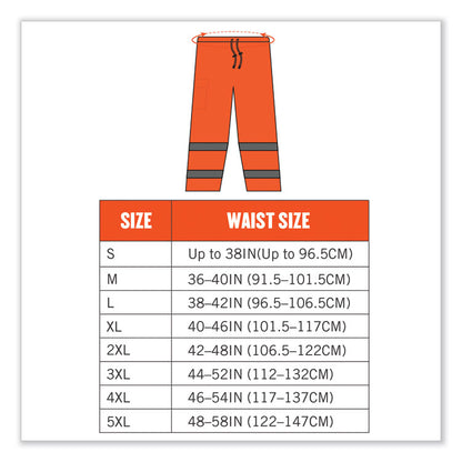 GloWear 8915 Class E Hi-Vis Rain Pants, 5X-Large, Orange