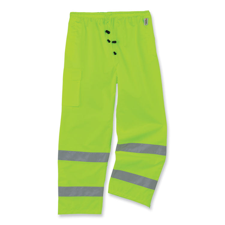 GloWear 8915 Class E Hi-Vis Rain Pants, X-Large, Lime
