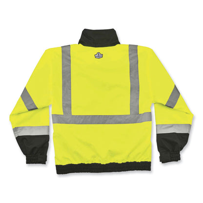 GloWear 8379 Class 3 Hi-Vis Fleece Lined Bomber Jacket, Lime, Small