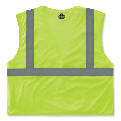 GloWear 8210HL-S Single Size Class 2 Economy Mesh Vest, Polyester, Small, Lime