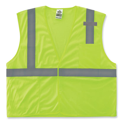 GloWear 8210HL-S Single Size Class 2 Economy Mesh Vest, Polyester, Small, Lime