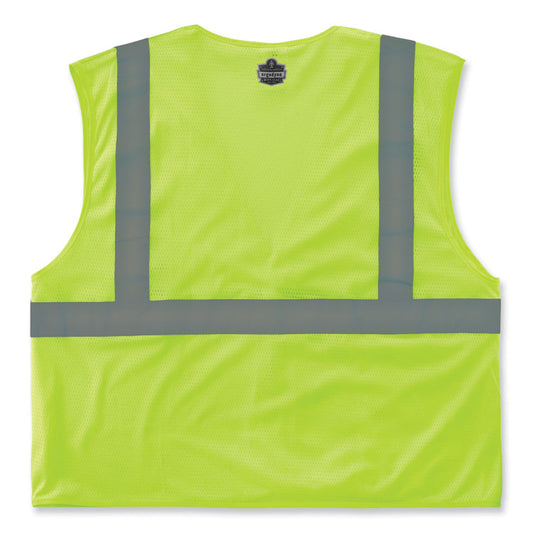 GloWear 8210HL-S Single Size Class 2 Economy Mesh Vest, Polyester, 4X-Large, Lime
