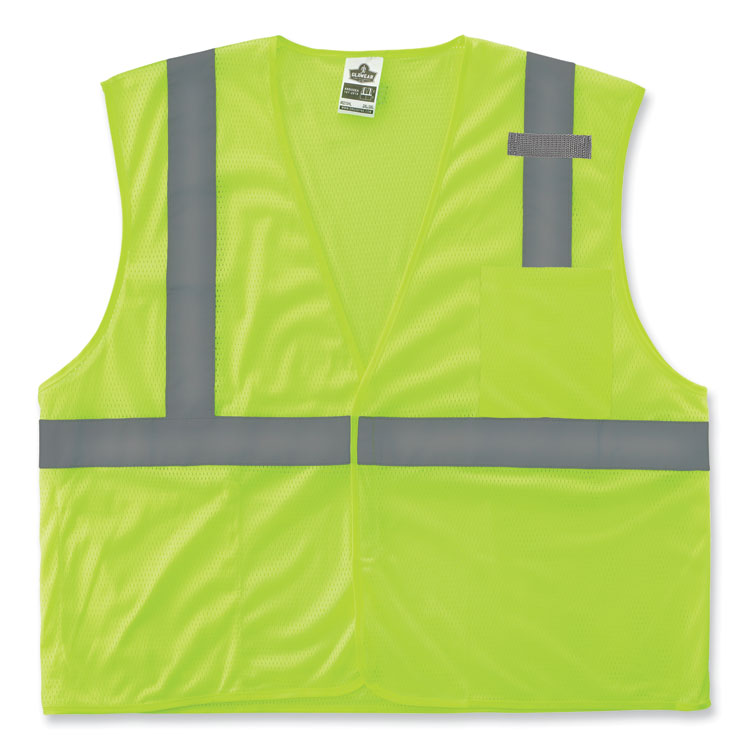 GloWear 8210HL-S Single Size Class 2 Economy Mesh Vest, Polyester, 4X-Large, Lime