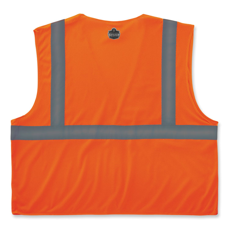 GloWear 8210HL-S Single Size Class 2 Economy Mesh Vest, Polyester, Small, Orange