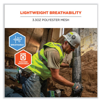 GloWear 8210HL-S Single Size Class 2 Economy Mesh Vest, Polyester, Medium, Orange
