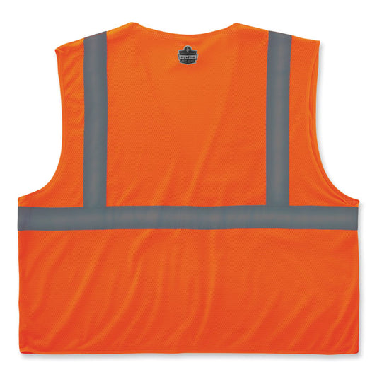 GloWear 8210HL-S Single Size Class 2 Economy Mesh Vest, Polyester, Large, Orange