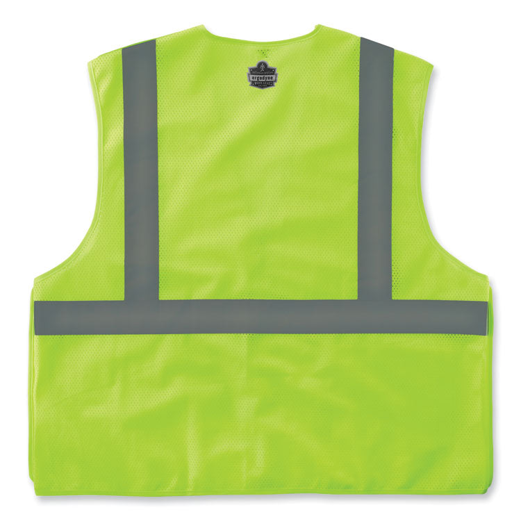GloWear 8215BA-S Single Size Class 2 Economy Breakaway Mesh Vest, Polyester, Small, Lime