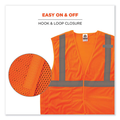 GloWear 8215BA-S Single Size Class 2 Economy Breakaway Mesh Vest, Polyester, 4X-Large, Orange