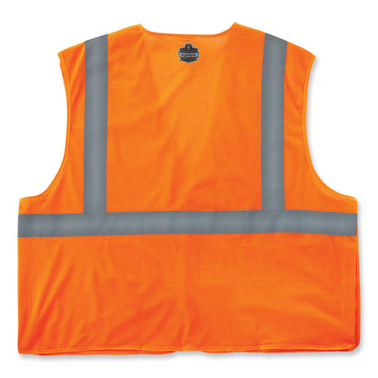GloWear 8215BA-S Single Size Class 2 Economy Breakaway Mesh Vest, Polyester, X-Large, Orange