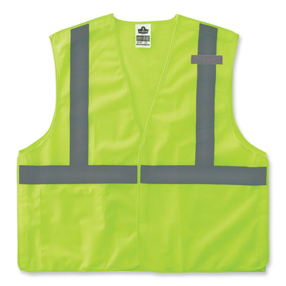 GloWear 8215BA-S Single Size Class 2 Economy Breakaway Mesh Vest, Polyester, 4X-Large, Lime