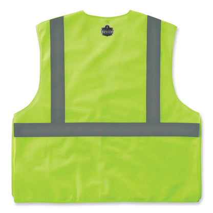 GloWear 8215BA-S Single Size Class 2 Economy Breakaway Mesh Vest, Polyester, 4X-Large, Lime